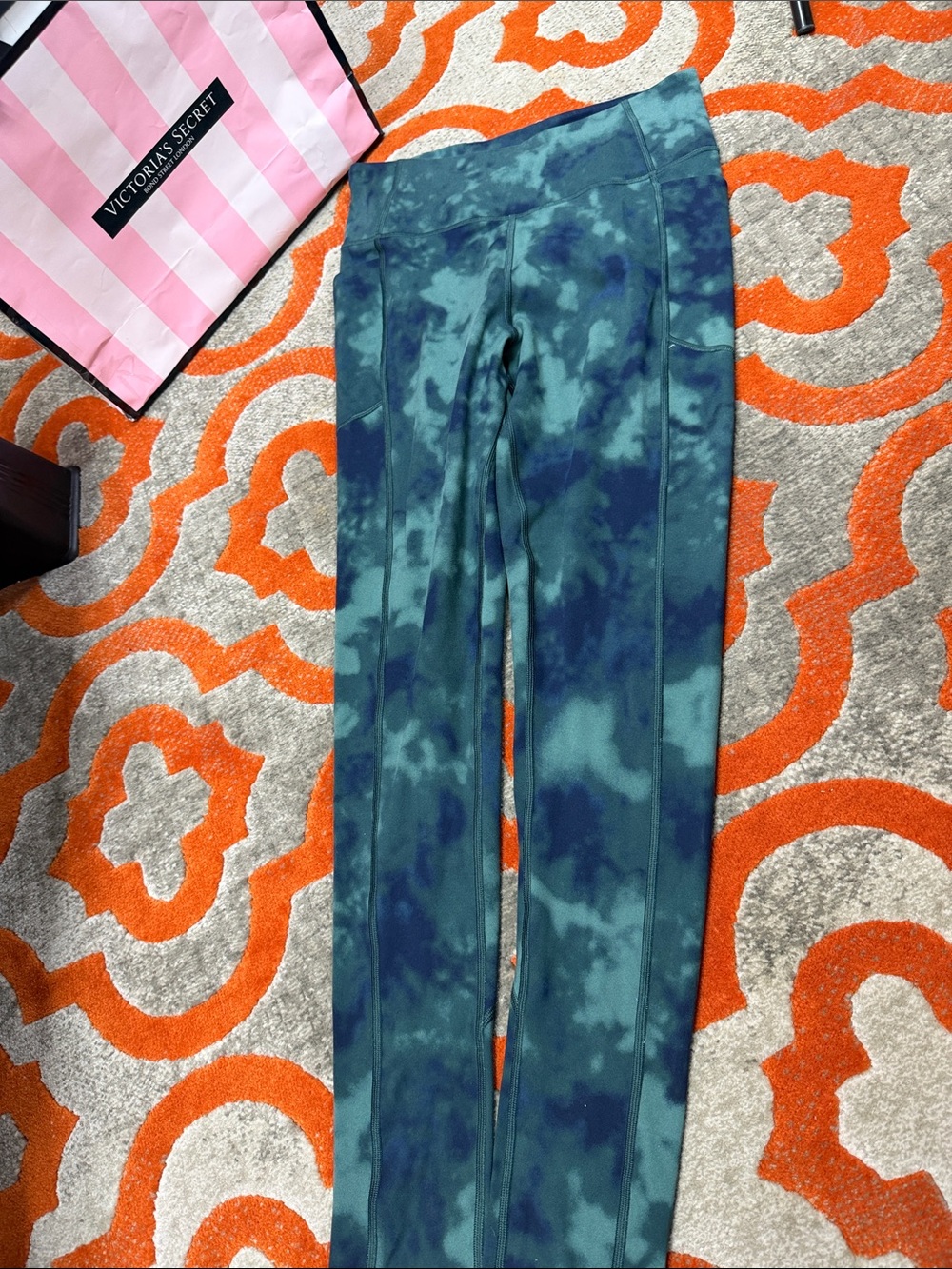 Victoria's Secret Blue-Green Tie-Dye High-Waist Leggings